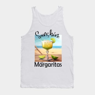 Summer Sunshine and Margaritas Beach Design Tank Top